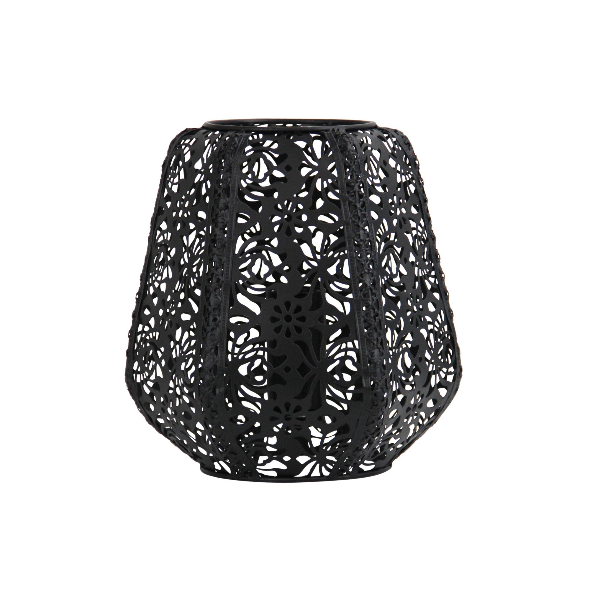 Lace Laser Cut Matt Black Metal Table Lamp